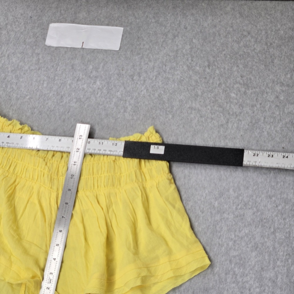Anthropologie Women Shorts L Yellow Smocked Pull On NWt - Picture 4 of 13